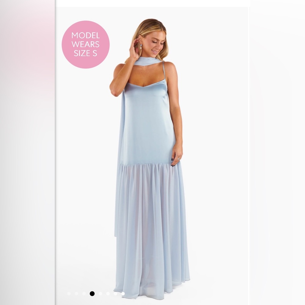 NWOT SHOW ME YOUR MUMU - Dalia Maxi Dress size medium color Steel Blue Luxe